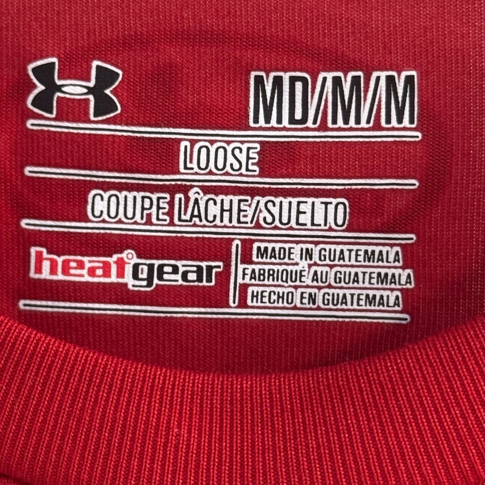 Under Armour men’s loose heat gear university Wisconsin Badgers red long sleeve - Picture 4 of 7